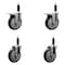 Service Caster 5'' Black Poly Swivel 1'' Expanding Stem Caster Set 2 Total Lock Brakes, 4PK SCC-EXTTL20S514-PPUB-BLK-2-S-2-1 - alternate 1